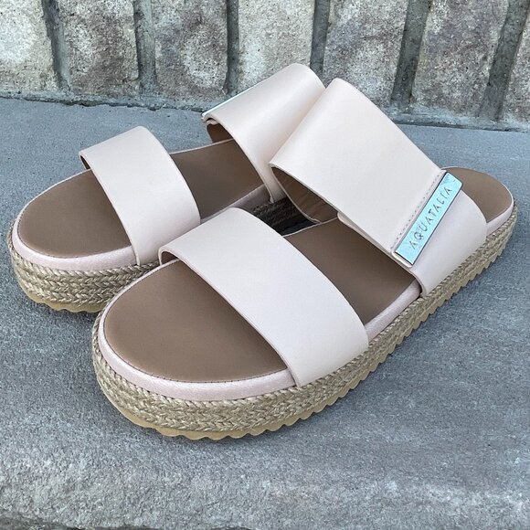 AQUATALIA MAE Women's Leather Espadrille Sandal 7 Casual Summer Resort New - Picture 4 of 10